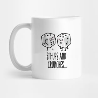 Sit-ups and Crunches funny gym dices Six pack abs Mug